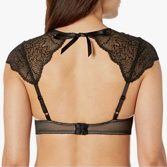 B.tempt’d Elegant Black Lace Cap Sleeve Bra - Picture 2 of 11